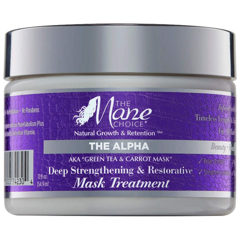 De Mane Choice Alpha Green Tea & Carrot Deep Stenstering & Restorative Mask Treatment 12 oz