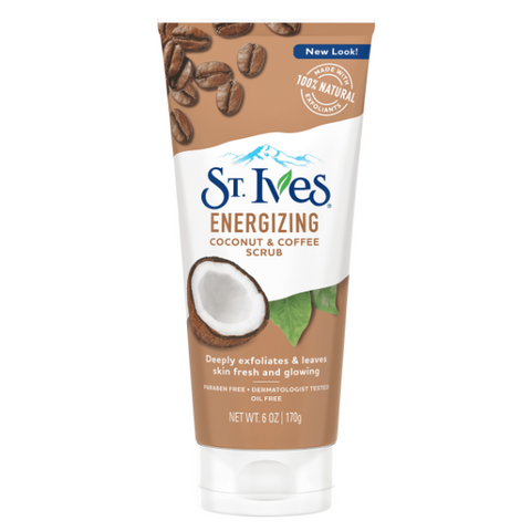 St. Ives die kokosnoot en koffie scrub 6 oz stimuleert