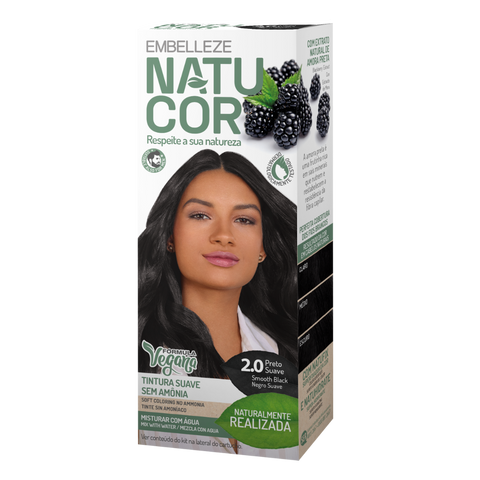 Natucor Vegan haarkleur glad zwart 2.0